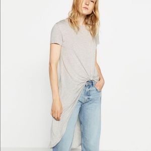 Zara Gray Front Knot Tshirt Tunic